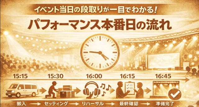 パフォーマンス本番日の流れ